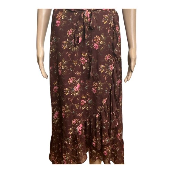 NWT Paige Neroli Rosewood Boho Chic Floral Print 100% Silk Wrap Dress Size M - Picture 3 of 14